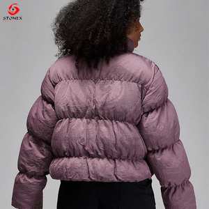 Custom Logo Collar <b>Women</b> Black Bubble Down <b>Jacket</b> Clothes Woman <b>Winter</b> <b>Warm</b> Puffer Down <b>Jacket</b> - Product Image 2