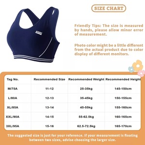 Padded Plus Size Girls Lightweight Seamless Breathable Washed U Neck Sports <b>Bra</b> Racerback Activewear Solid Color Underwear - Product Image 6