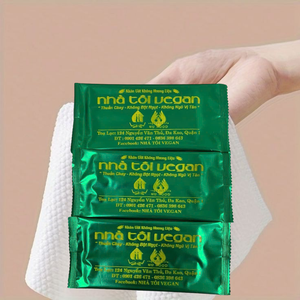 ผ้าเช็ดทำความสะอาดแบบเปียกแพ็คเดียวออกแบบได้อย่างรวดเร็วใช้ส่วนตัวทำความสะอาดได้สำหรับการเดินทางผลิตในเวียดนาม - Product Image 1