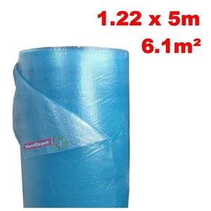 Film à bulles bleu VentDepot MXBBP-002-1 1,22 m x 5 m, épaisseur 5 mm, polyéthylène, bulles de 0,1 mm, 3/16 mm - Product Image 1