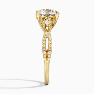 Exquisite 10K Gold Engagement and Wedding <b>Ring</b> Luxury Glamour with Radiant Symmetry Lab Grown Diamond <b>Fine</b> <b>Rings</b> - Product Image 5