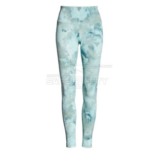 Leggings de yoga imprimés par sublimation avec logo personnalisé pour femmes avec fonction de séchage rapide fermeture à la taille élastique Design unique - Product Image 1