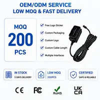 Câble d'alimentation OBD 12V 24V vers 5V 3A pour kit de câblage direct caméra embarquée, protection contre les basses tensions, détection ACC, moniteur de stationnement pour DVR de voiture