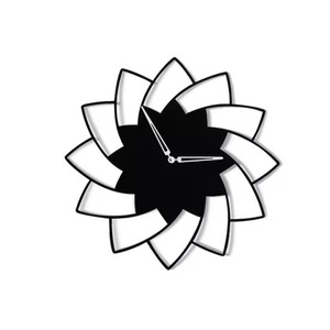 Horloge murale en fer noir mat de taille personnalisée de la meilleure qualité conception de fleurs pour la décoration intérieure utilisation du salon - Product Image 1