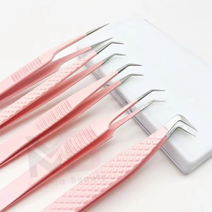 Pinzas para Extensiones de Pestañas, Pinzas Antideslizantes para una Colocación Precisa de las Pestañas, Ligeras, de Acero Inoxidable - Product Image 4