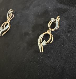 Conjunto de collar de corte brillante redondo de diamante natural de oro sólido de 14K 18K para mujer con certificación de terceros - Product Image 3