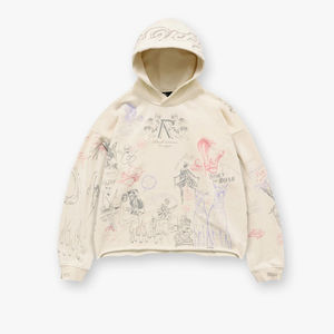 Hombres de alta calidad 100% algodón de gran tamaño Drop Shoulder Hoodies Sun Faded Rhinestone forrado ácido lavado 3D patrón invierno - Product Image 1