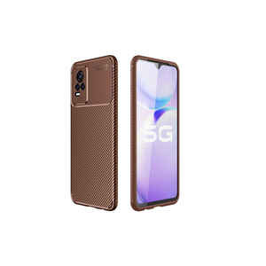 Coque de téléphone en silicone OYO Luxury Brown Ins Style pour Vivo Y17, coque arrière protectrice avec logo pour Vivo V21E - Product Image 1