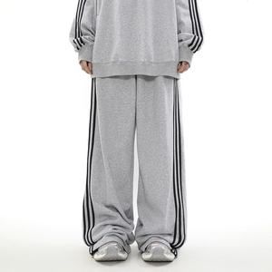 Pantalones de chándal sueltos de calle de algodón 100% personalizados de fábrica, pantalones acampanados sueltos pesados, pantalones Vintage - Product Image 3