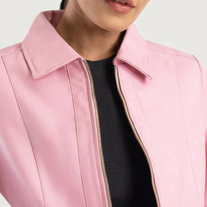 Chaquetas elegantes de cuero genuino para mujer, venta al por mayor, de alta calidad, duraderas, hechas a medida, prendas de vestir exteriores elegantes para mujer, moda - Product Image 5
