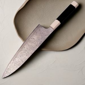 Venta al por mayor, pedidos a granel personalizados, servicio OEM y ODM, cuchillo de Chef de cocina de acero de alta dureza Damasco profesional, hoja afilada fija - Product Image 5