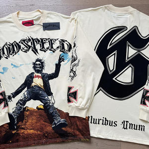 Camiseta de Manga Larga Unisex de Algodón de Alta Calidad, Estilo Casual, Holgada, Transpirable, con Estampado de Punto, para Parejas, Otoño - Product Image 5