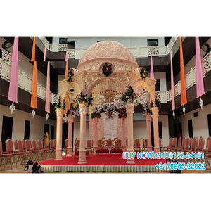 Outdoor Wedding Ceremonies Mandap With <b>Dome</b> Beautiful Maharani Wedding Mandap Exclusive Customized Wedding Decor MandapNewyork - Product Image 1