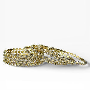 Luxury Style Gold Plated <b>Stainless</b> <b>Steel</b> <b>Bangles</b> Sparkling Trendy Design for Women's Anniversary Occasions Wholesale Price - Product Image 2