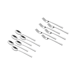 Design à la mode Cuillère et Fourchette Couverts Collection Argent Long Manche En Acier Inoxydable Ensemble De Service Dîner Fournitures En Acier Miroir - Product Image 5