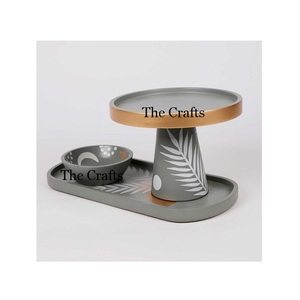 Soporte de pastel de doble nivel plateado de aluminio, tamaño y forma personalizados, soporte para servir pasteles a bajo precio - Product Image 2