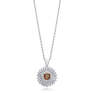 18 mm rond argent breloque Sultanite collier 925 argent Sterling couleur changeante gemme turc fait à la main bijoux en gros - Product Image 1