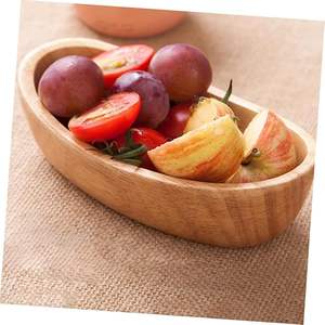 Bol en bois de manguier ovale durable d'origine éthique et fabriqué à la main pour un usage quotidien-Disponible en vrac - Product Image 1