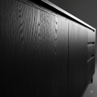 Buffet Ethnique Wave pour Salon, Armoire à Deux Portes et Deux Tiroirs, Meuble Moderne Écologique pour la Maison