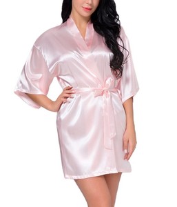 Vêtements de détente personnalisés OEM pour femmes, vêtements de nuit en satin soyeux à dentelle, vente en gros - Product Image 4