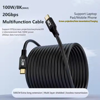 5M 100W PD charge rapide Type C à C câble USB C 3.2 20Gbps 8K 4K cordon de sortie vidéo prise en charge Thunderbolt3 ordinateur portable téléphone portable