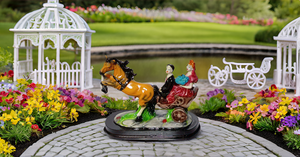 <b>Large</b> Vintage Style Horse Cart Statue Best Gifts Valentine's Day Anniversary Weddings Home Decoration Showpiece Metal Crafts - Product Image 6