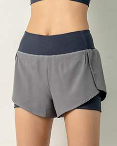 กางเกงขาสั้นโพลีเอสเตอร์เอวสูงเซ็กซี่ระบายอากาศได้ดีสำหรับผู้หญิงกางเกงขาสั้นออกกำลังกายเล่นยิมฟิตเนสขนาดใหญ่พิเศษโลโก้ได้ตามต้องการ - Product Image 4