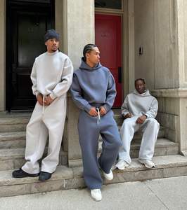 Sweat à capuche lourd avec imprimé graphique vintage surdimensionné T-shirt Streetwear pour homme grande taille en coton lourd - Product Image 3