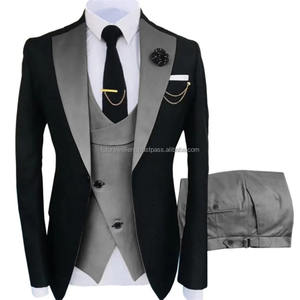 Traje de tres piezas para hombre, talla grande, con chaqueta, pantalones y chaleco, para boda, novio, padrino, traje de negocios para hombre - Product Image 2
