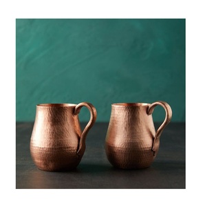 Meilleures ventes - Tasse à cocktail Moscow Mule plaquée cuivre avec poignée dorée - Tasse en cuivre au fini unique - Fabricant et exportateur - Product Image 6