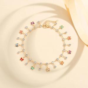 Wholesale unique design colorful butterfly-shaped diamond Metal <b>Anklets</b> - Product Image 4