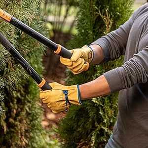 Gants de travail de conducteur en cuir de chèvre blanc de haute qualité Logo personnalisé bande élastique hiver chaud respirant pour les scènes décontractées en plein air - Product Image 4