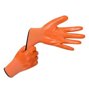 Gants en polyester entièrement recouverts de PVC, surface en PVC légèrement texturée, poignet intégré en PVC élastique, pour la construction et l'entretien - Product Image 6