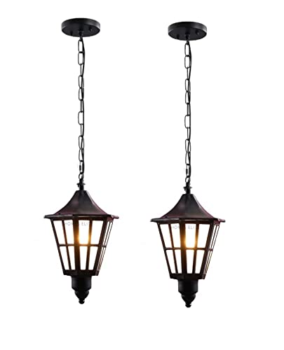 Ceiling Hanging Pendant Light Lamp Glass Shade Black Metal Chain Hanging Modern Lighting for Home Decoration (Bulb NOT Included by ZARA ENTERPRISES