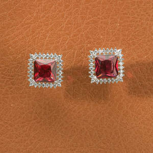 Venta al por mayor de la venta más caliente de American Diamond Classic Stud Earring con rodio - Product Image 5