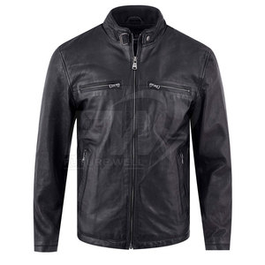 แจ็กเก็ตหนังสำหรับผู้ชายเสื้อแจ็กเก็ตหนังมีสไตล์มีหลายสี - Product Image 1