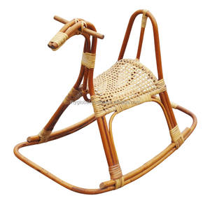 Chaise à bascule en rotin naturel, 4 pièces, pour bébés et enfants, chiot à bascule - Product Image 2