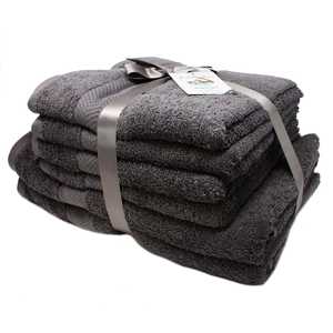 Ensemble de 6 serviettes de bain et de visage de luxe, séchage rapide, en coton jacquard uni, pour la maison et la salle de bain - Product Image 1