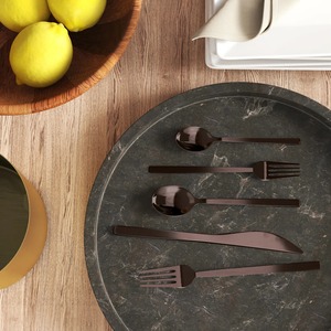 Juego de cubiertos con acabado de espejo marrón, cubiertos elegantes de acero inoxidable para mesa de comedor, cocina casera o uso en bodas de la India - Product Image 2