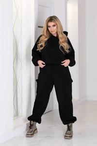 Ensemble de survêtement pour femmes, sweat-shirts douillets doublés en polaire, tenues de sport en 2 pièces, survêtements, pantalons de survêtement à jambes larges, ensembles assortis - Product Image 3