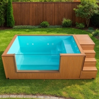 Luxe Piscina fenêtre en verre fibre de verre jacuzzi en bois piscine de spa de nage piscine extérieure portable pour enfants piscine hors sol