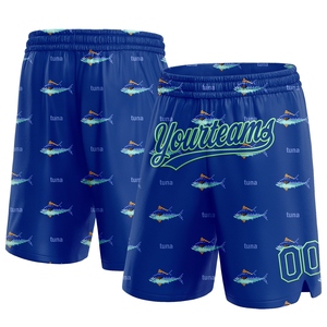 Industrie Direct Engro Sportswear Basketball <b>Shorts</b> Custom Royal Pea <b>Green</b> 3D Pattern Fish Authentic Basketball <b>Shorts</b> - Product Image 1