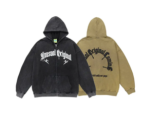 Ustom-Sudadera con capucha para hombre, prenda deportiva masculina ligera con estampado de puff y letras 3D, 100% algodón - Product Image 1