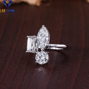 2,19 TDW Radiant, Baguette & Round Cut Diamond Anillo de oro blanco de Labstone / Luxury That Lasting a Lifetime/Color DE LA VIDA/Color DE LA EF-VS - Product Image 1