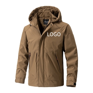 Chaqueta de lluvia de estilo urbano de Otoño de talla grande personalizada para hombre impermeable de nailon recubierto de poliéster con capucha lavada de corte holgado de talla grande - Product Image 6