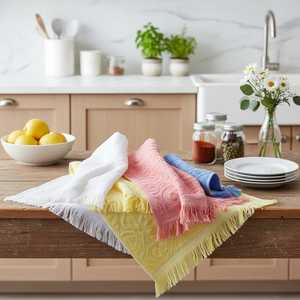 Toalla de Cocina de Algodón de Secado Rápido Premium, Ecológica, con Diseño Jacquard Coco, Textil para el Hogar - Product Image 1