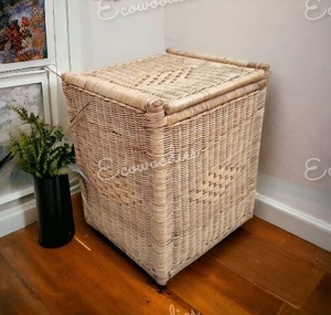 Hot Trending Rustic Bamboo Wicker Ottoman <b>Stools</b> with Storage <b>for</b> Bedroom Lobby Hotel Furniture Bone Inlay - Product Image 4