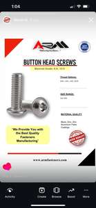 Tornillo de cabeza de botón de alta calidad Zinc/acabado negro Grado 8,8 10,9 Sistema de medición de pulgadas de aluminio Fabricado en India - Product Image 2