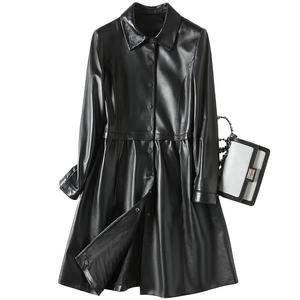 แจ็กเก็ตกันน้ำหนังแท้ลำลองสำหรับผู้ชายเสื้อโค้ทหนังแกะแท้ทรงยาวสำหรับฤดูใบไม้ผลิฤดูใบไม้ร่วง - Product Image 1