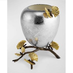 Jarrón Decorativo de Metal Dorado Hecho a Mano, Centro de Mesa, Jarrón Pequeño de Metal para Decoración Floral - Product Image 4